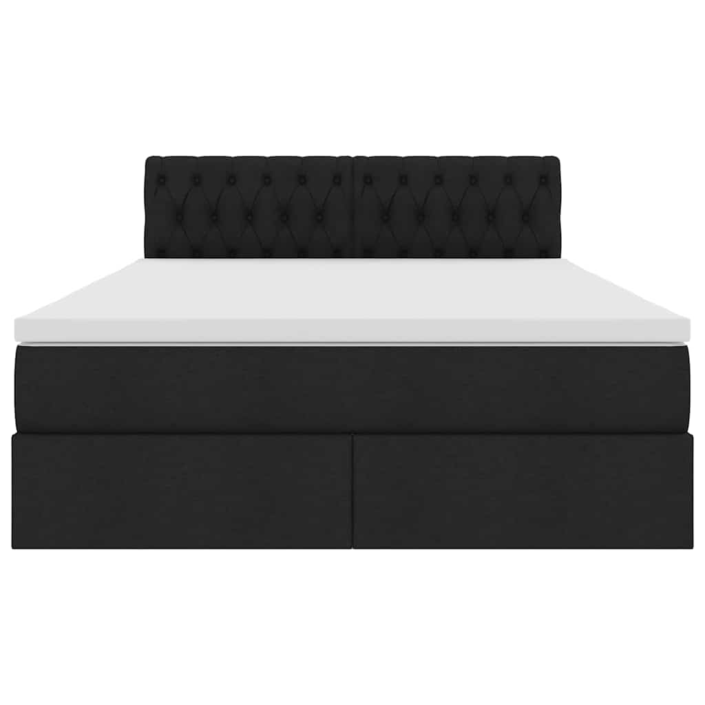 Opbergbed met LED met matras met LED Zwart 140 x 190 cm Stof is nu te koop bij PeponiXL, paradijselijk wonen!