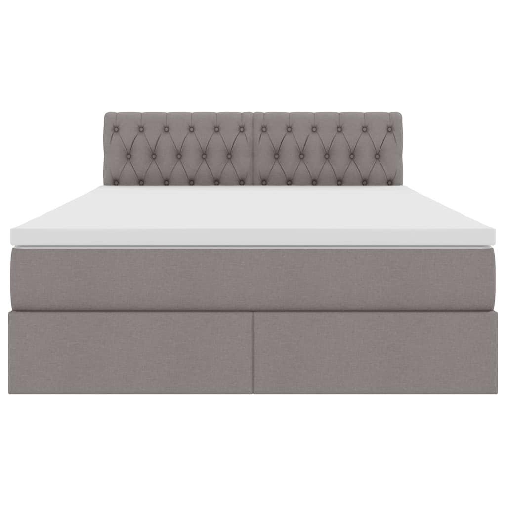 Opbergbed met LED met matras met LED Taupe 140 x 190 cm Stof is nu te koop bij PeponiXL, paradijselijk wonen!