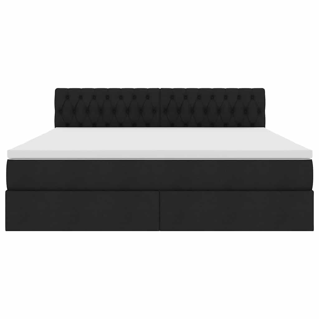 Opbergbed met LED met matras met LED Zwart 160 x 200 cm Stof is nu te koop bij PeponiXL, paradijselijk wonen!