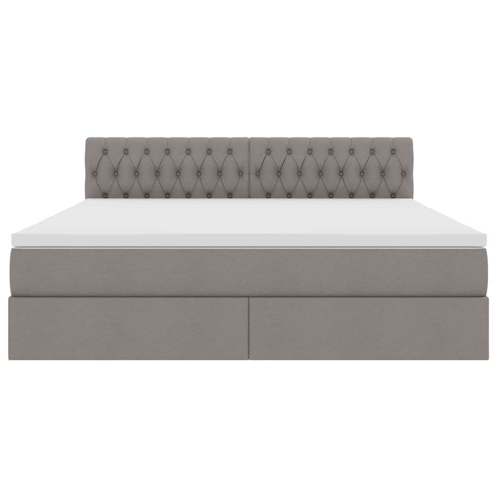 Opbergbed met LED met matras met LED Taupe 180 x 200 cm Stof is nu te koop bij PeponiXL, paradijselijk wonen!