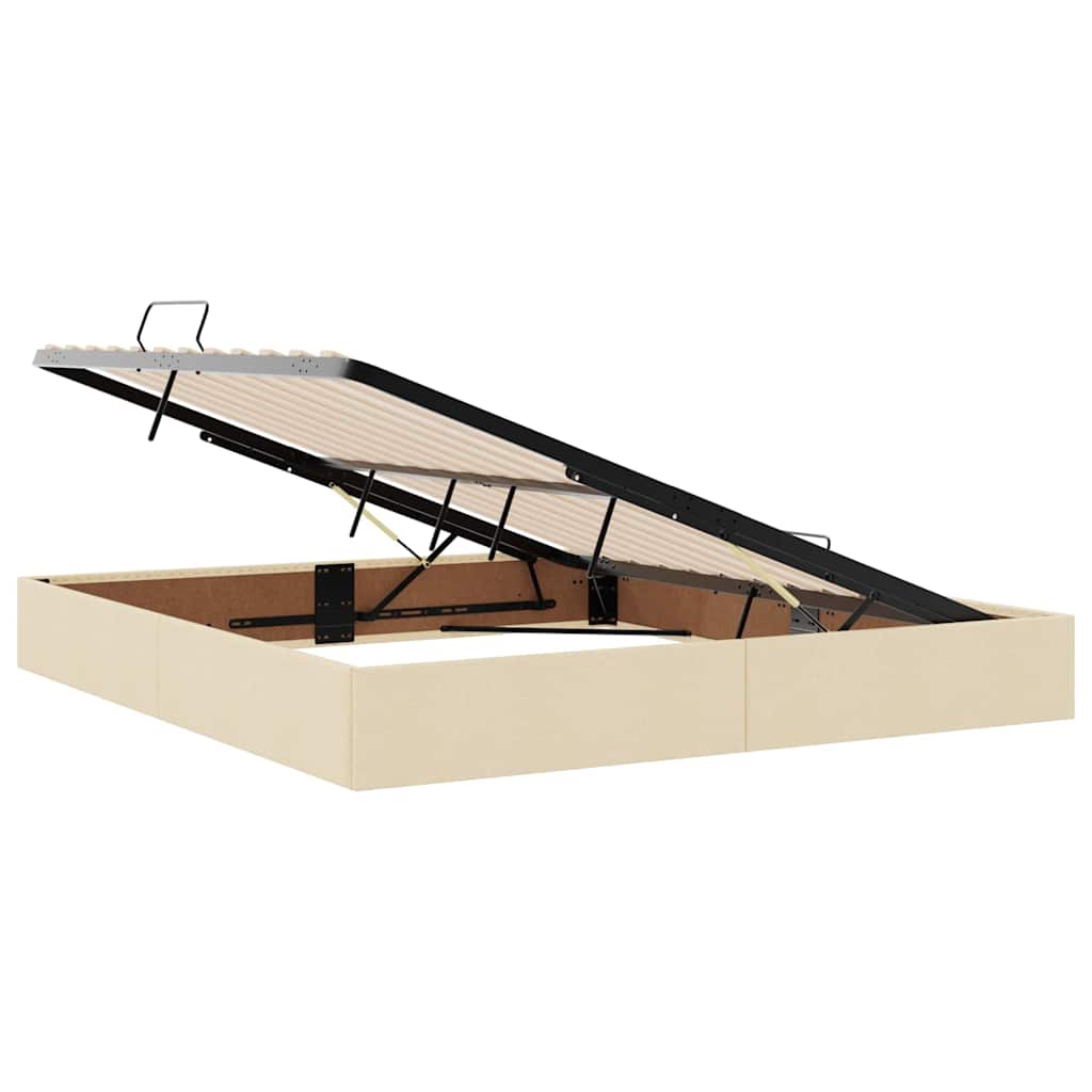 Opbergbed met LED met matras met LED Crème 180 x 200 cm Stof is nu te koop bij PeponiXL, paradijselijk wonen!