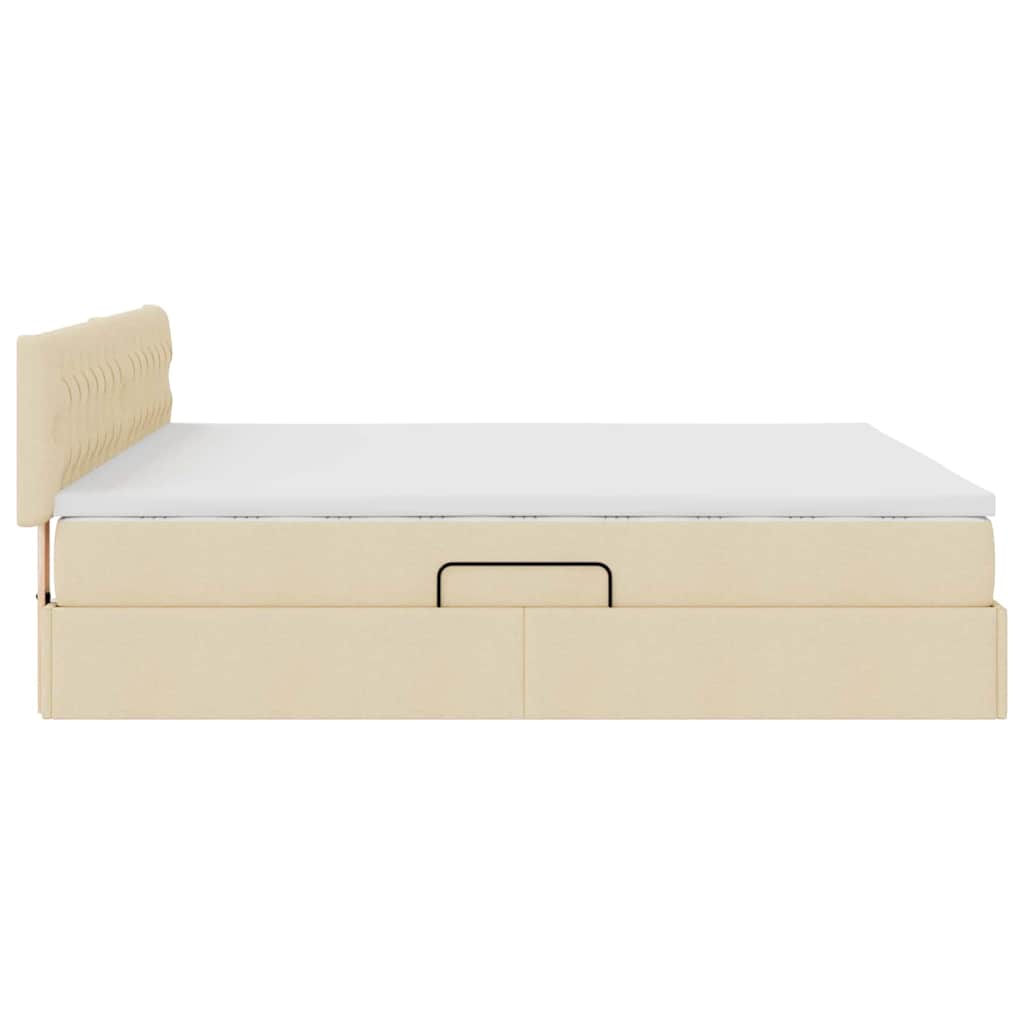 Opbergbed met LED met matras met LED Crème 180 x 200 cm Stof is nu te koop bij PeponiXL, paradijselijk wonen!