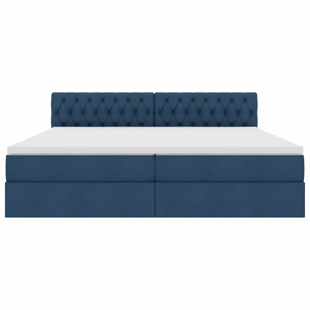Opbergbed met LED met matras met LED Blauw 200 x 200 cm Stof is nu te koop bij PeponiXL, paradijselijk wonen!