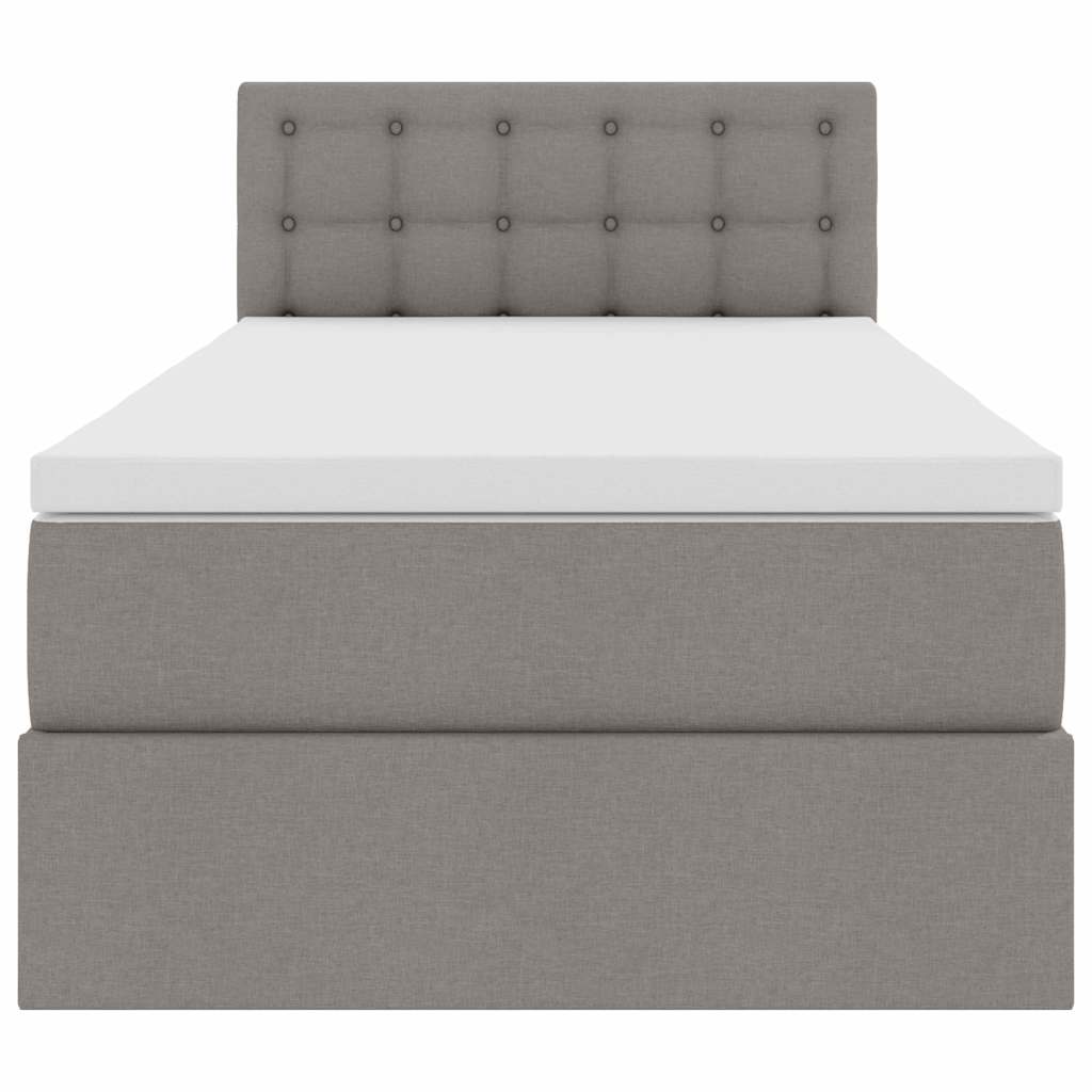 Opbergbed met LED met hoofdeinde Taupe 90 x 190 cm Stof is nu te koop bij PeponiXL, paradijselijk wonen!