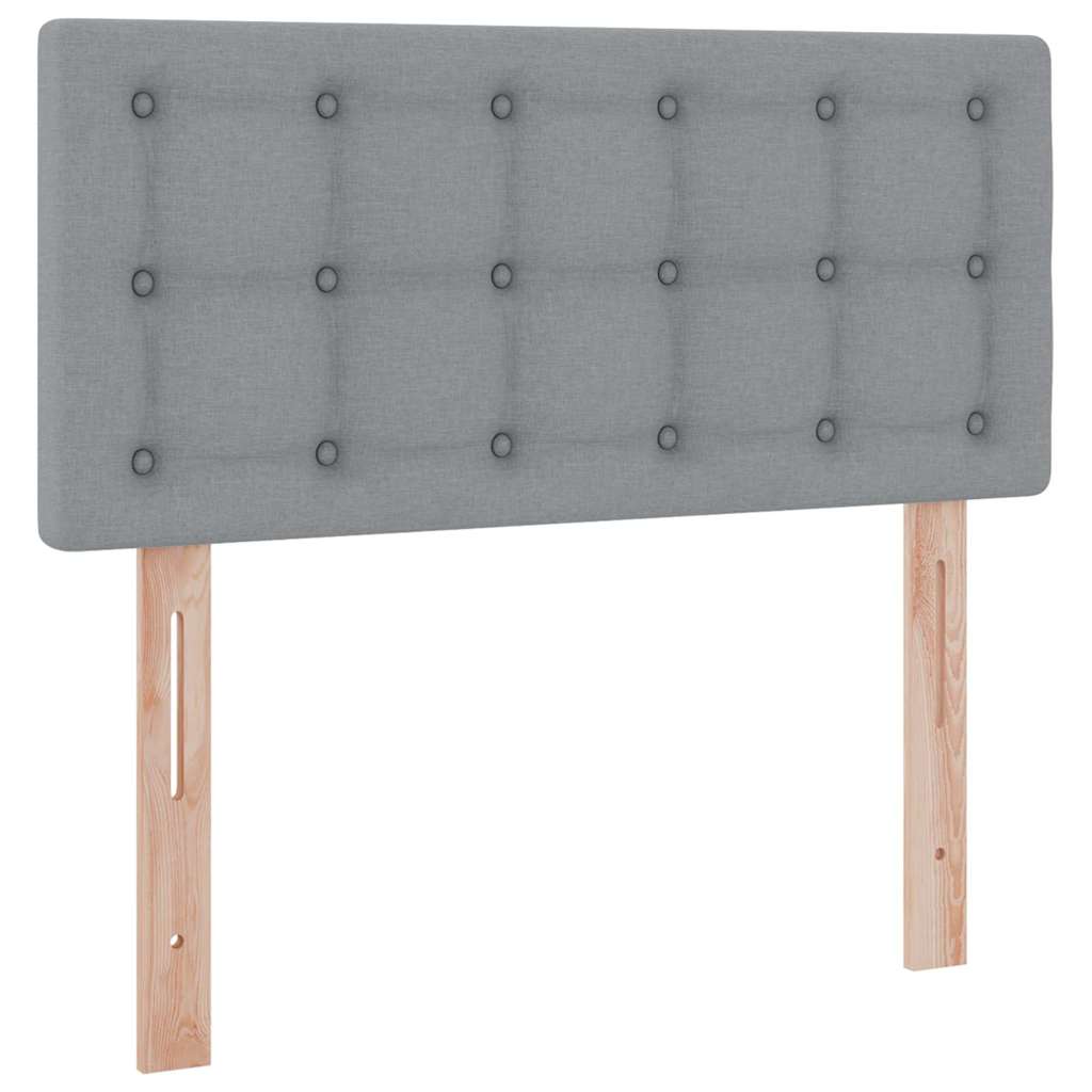 Opbergbed met LED met matras Lichtgrijs 90 x 200 cm Stof is nu te koop bij PeponiXL, paradijselijk wonen!
