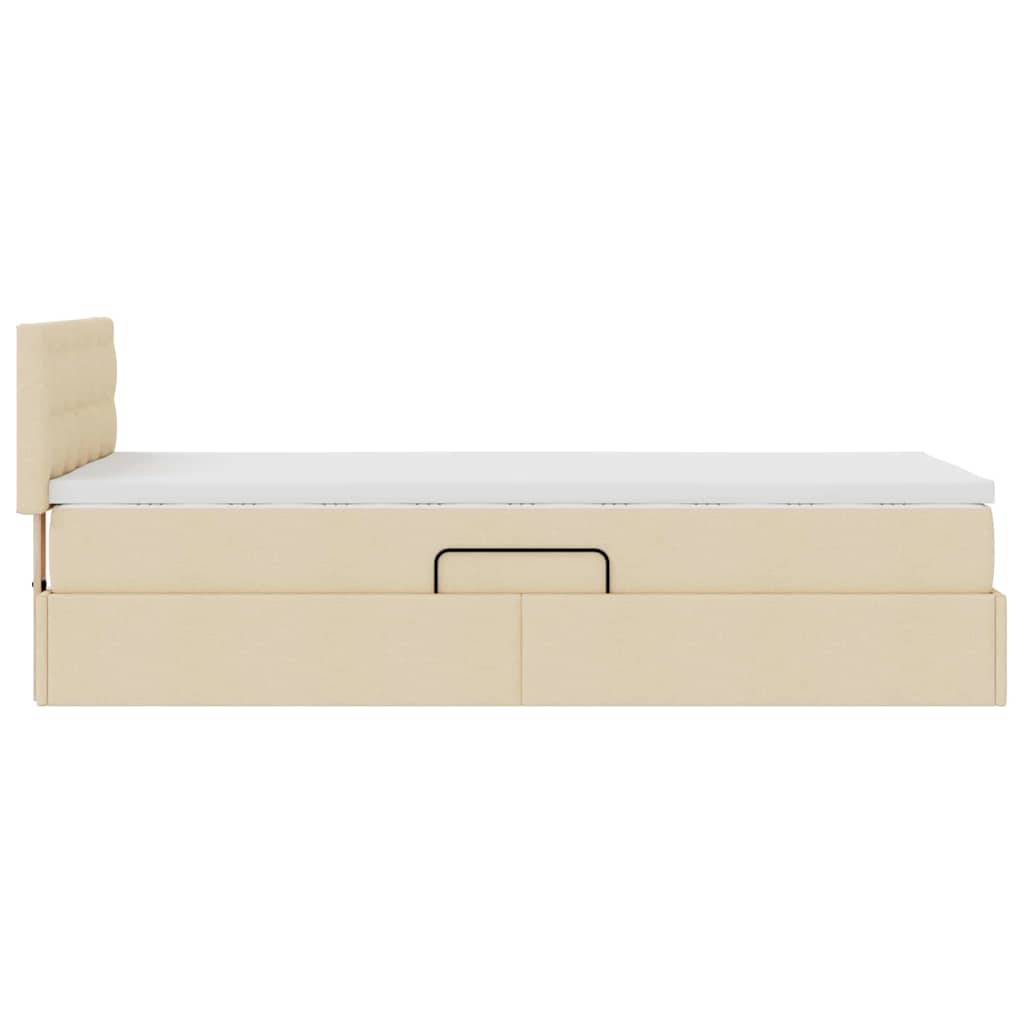 Opbergbed met LED met hoofdeinde Crème 100 x 200 cm Stof is nu te koop bij PeponiXL, paradijselijk wonen!