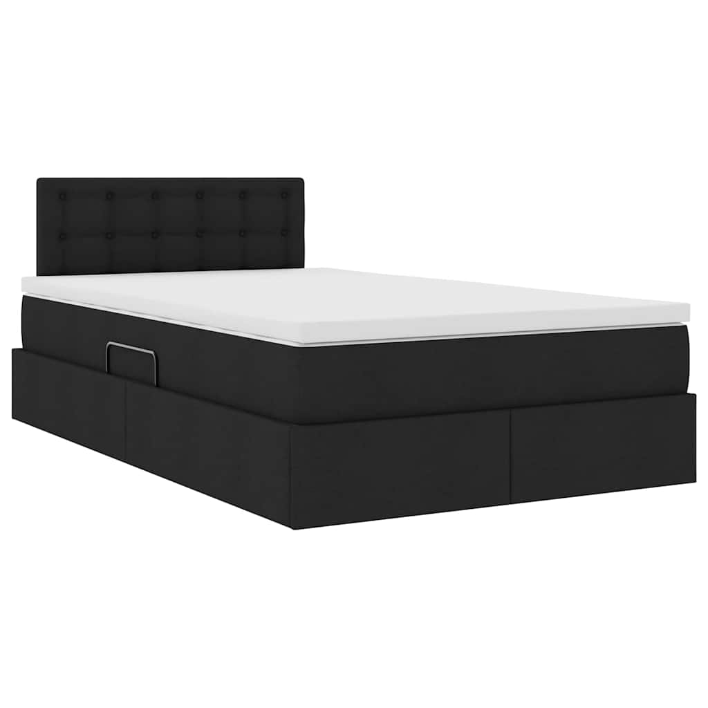 Opbergbed met LED met matras met LED Zwart 120 x 190 cm Stof is nu te koop bij PeponiXL, paradijselijk wonen!