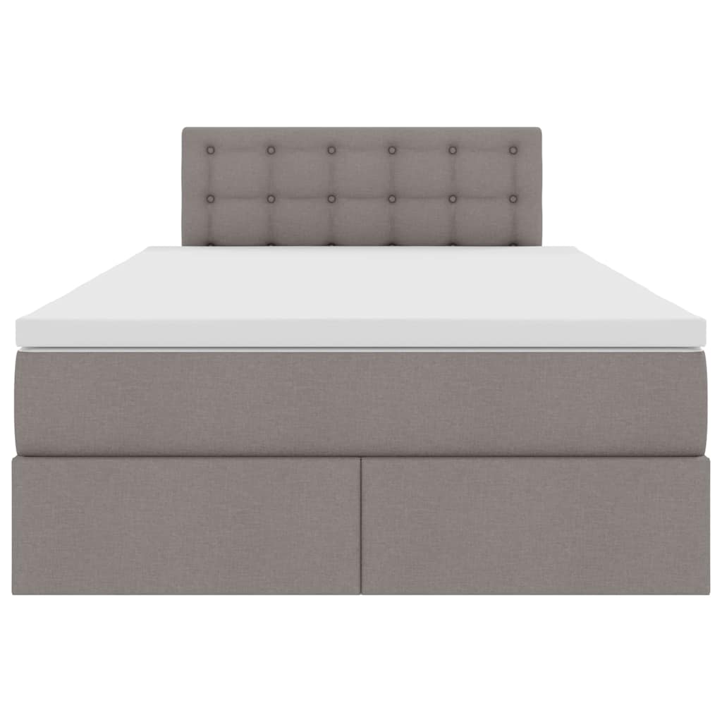LED Opslagbed met Matras Taupe 120 x 190 cm Stof