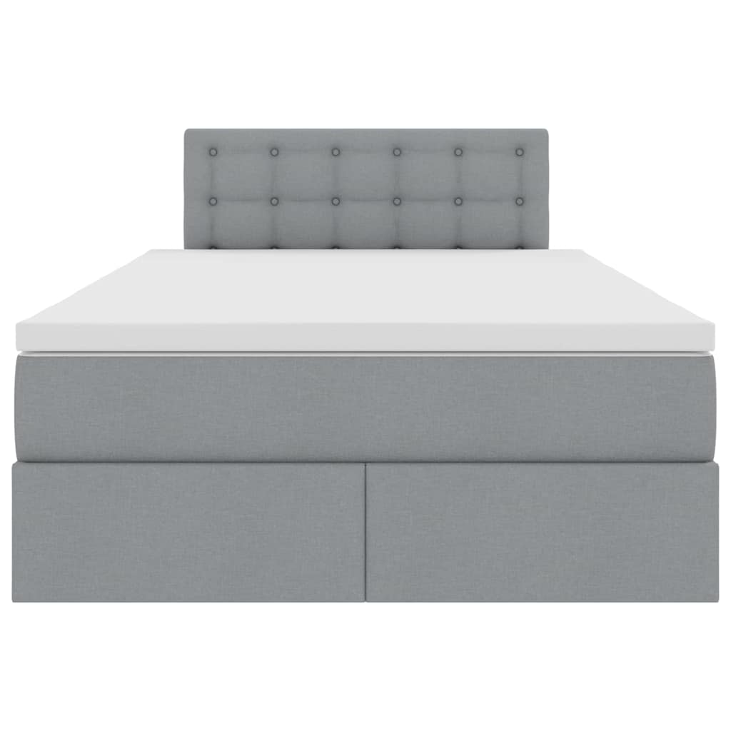 Opbergbed met LED met matras Lichtgrijs 120 x 200 cm Stof is nu te koop bij PeponiXL, paradijselijk wonen!