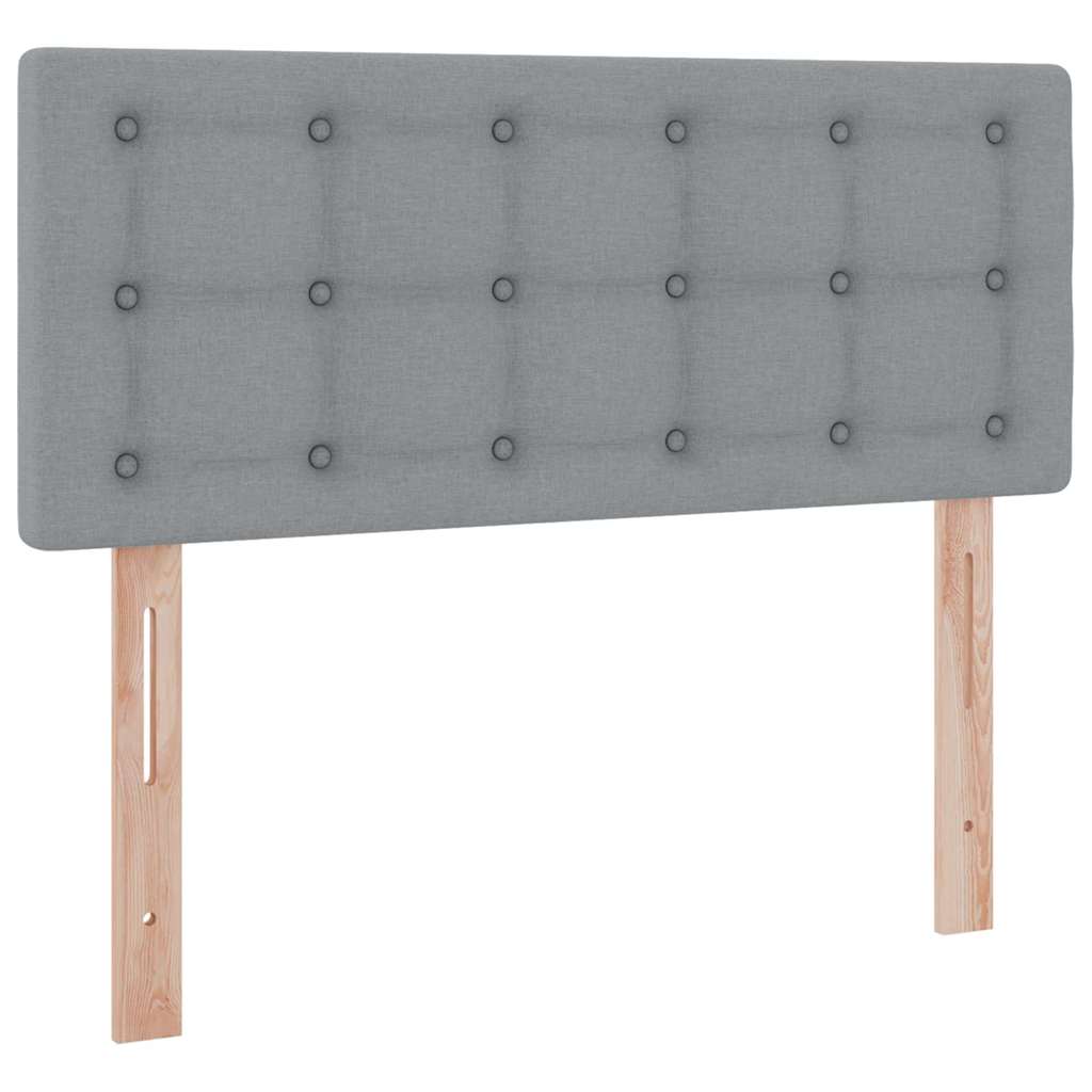 Opbergbed met LED met matras Lichtgrijs 120 x 200 cm Stof is nu te koop bij PeponiXL, paradijselijk wonen!