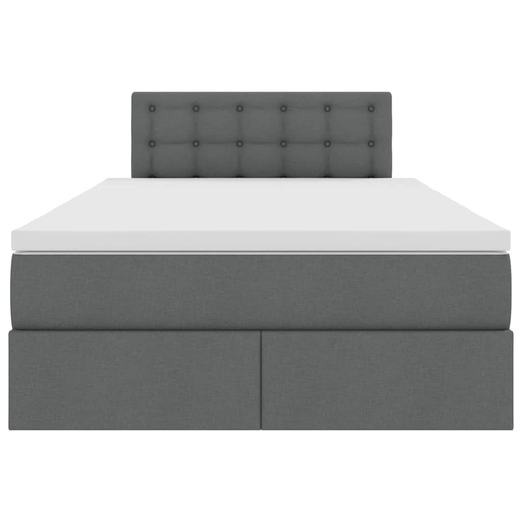 Opbergbed met LED met matras Donkergrijs 120 x 200 cm Stof is nu te koop bij PeponiXL, paradijselijk wonen!