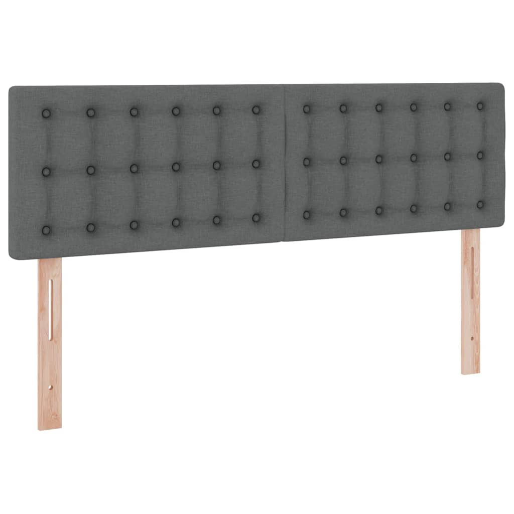 Opbergbed met LED met matras Donkergrijs 140 x 200 cm Stof is nu te koop bij PeponiXL, paradijselijk wonen!