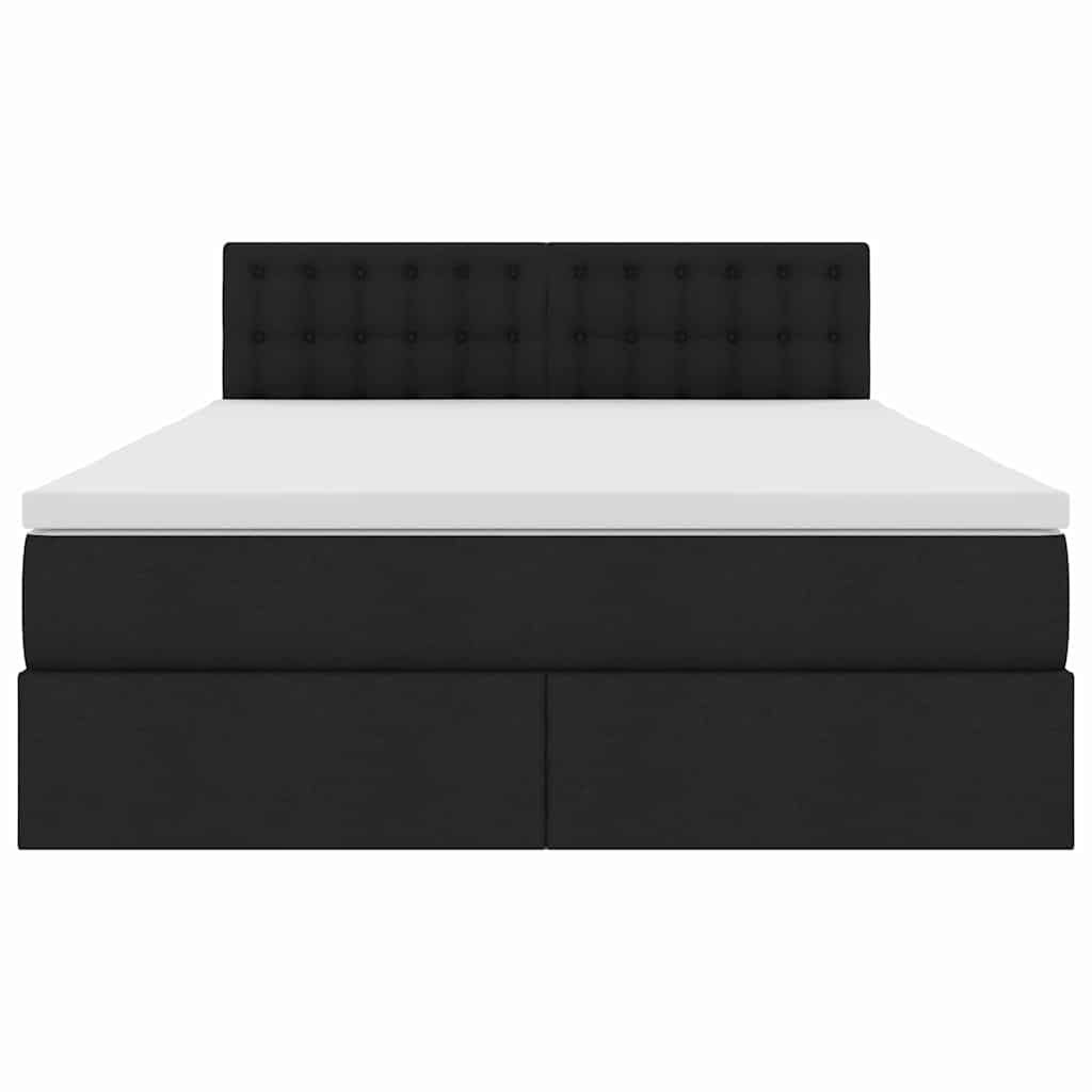 Opbergbed met LED met matras met LED Zwart 140 x 200 cm Stof is nu te koop bij PeponiXL, paradijselijk wonen!