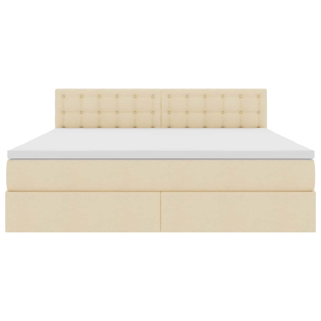 Opbergbed met LED met matras met LED Crème 180 x 200 cm Stof is nu te koop bij PeponiXL, paradijselijk wonen!