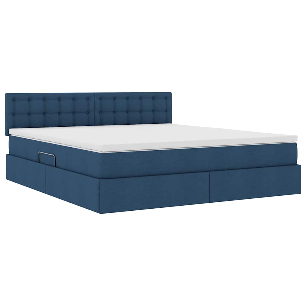 Opbergbed met LED met matras met LED Blauw 180 x 200 cm Stof is nu te koop bij PeponiXL, paradijselijk wonen!