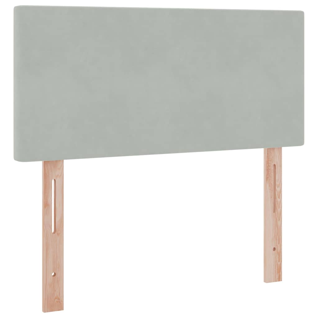 Opbergbed met LED met matras Lichtgrijs 90 x 200 cm Fluweel is nu te koop bij PeponiXL, paradijselijk wonen!