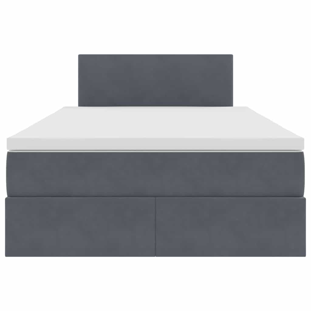 Opbergbed met LED met matras Donkergrijs 120 x 190 cm Fluweel is nu te koop bij PeponiXL, paradijselijk wonen!