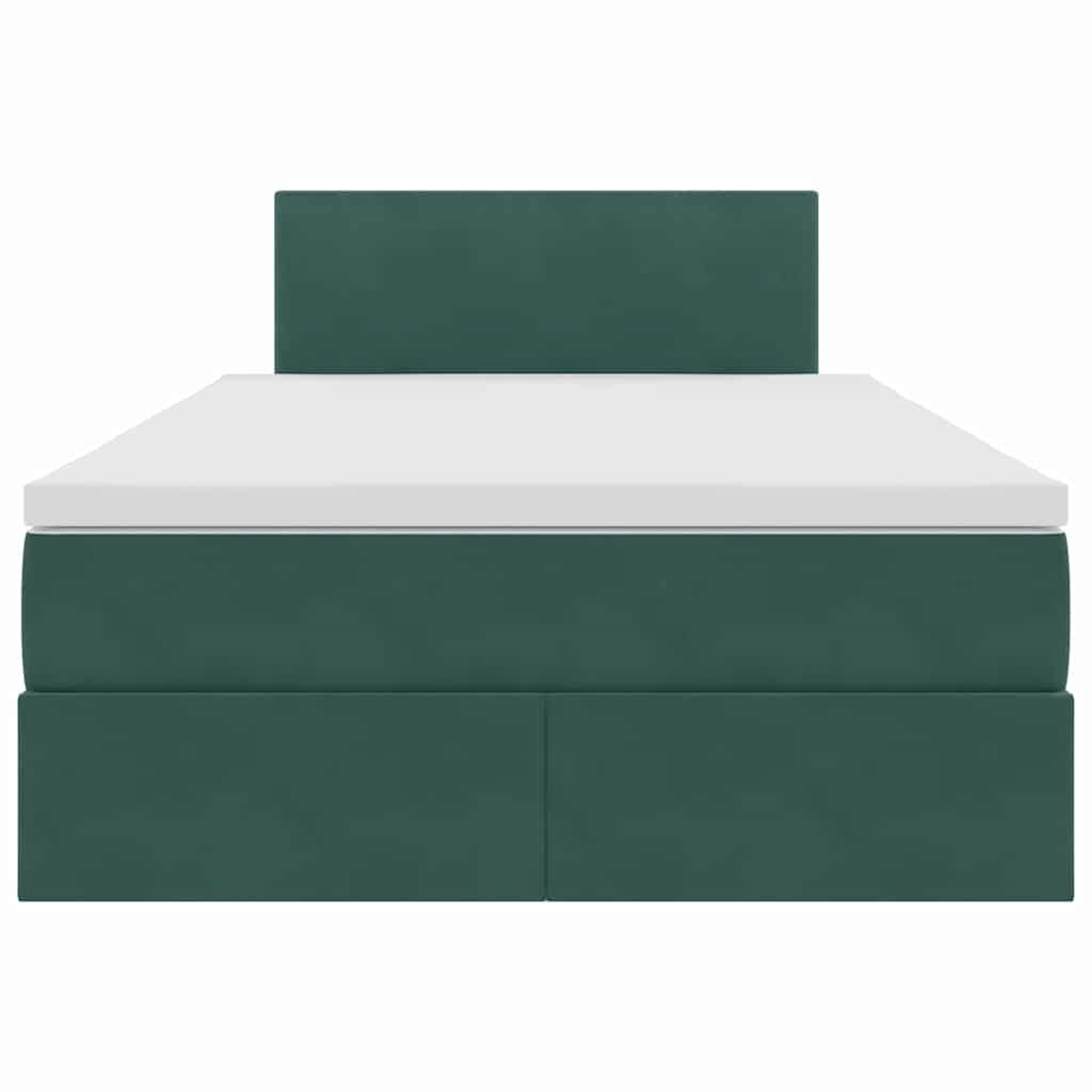 Opbergbed met LED met matras Donkergroen 120 x 200 cm Fluweel is nu te koop bij PeponiXL, paradijselijk wonen!