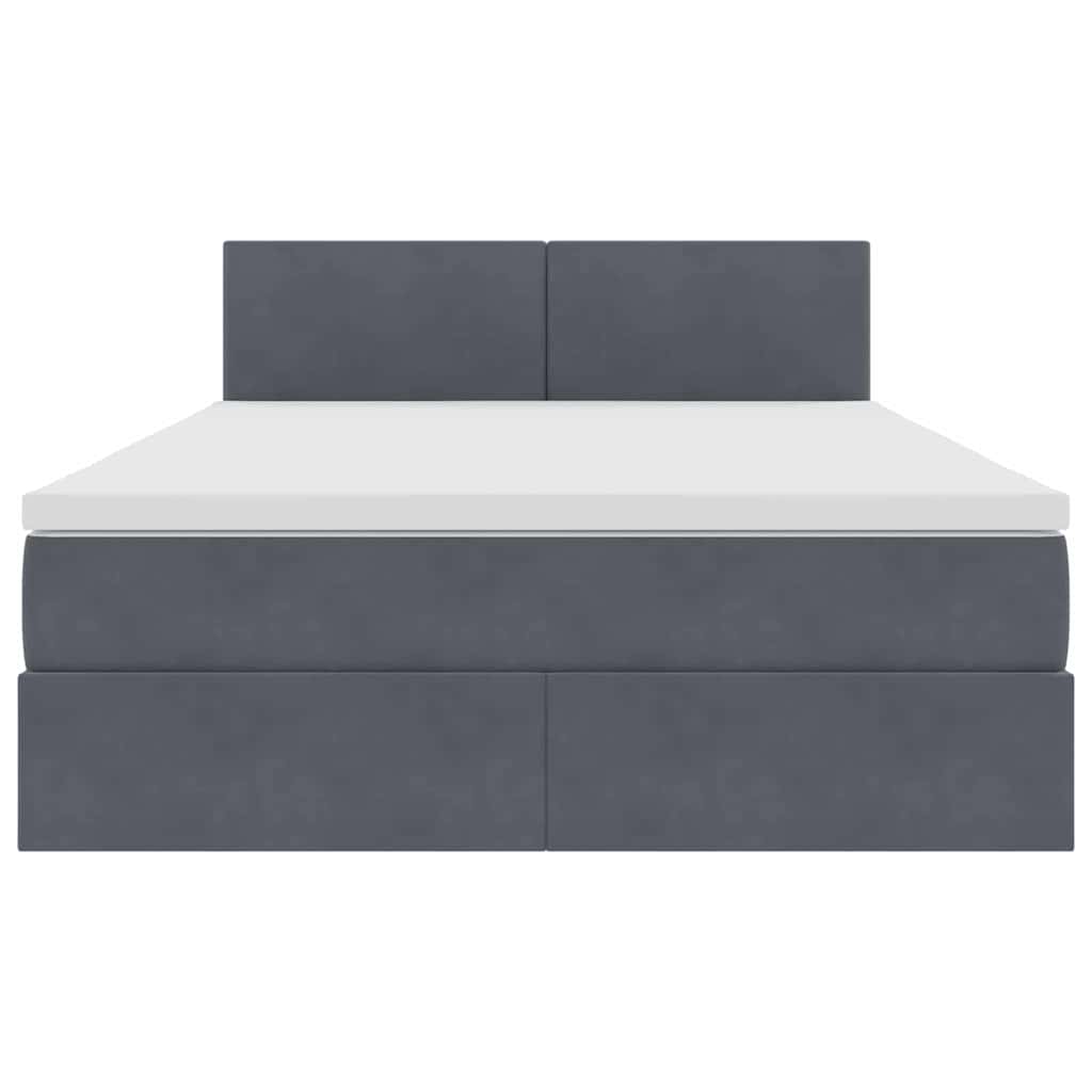 Opbergbed met LED met matras Donkergrijs 140 x 190 cm Fluweel is nu te koop bij PeponiXL, paradijselijk wonen!