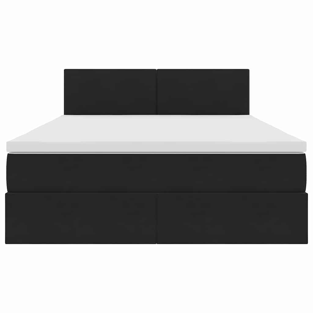 Opbergbed met LED met matras met LED Zwart 140 x 190 cm Fluweel is nu te koop bij PeponiXL, paradijselijk wonen!