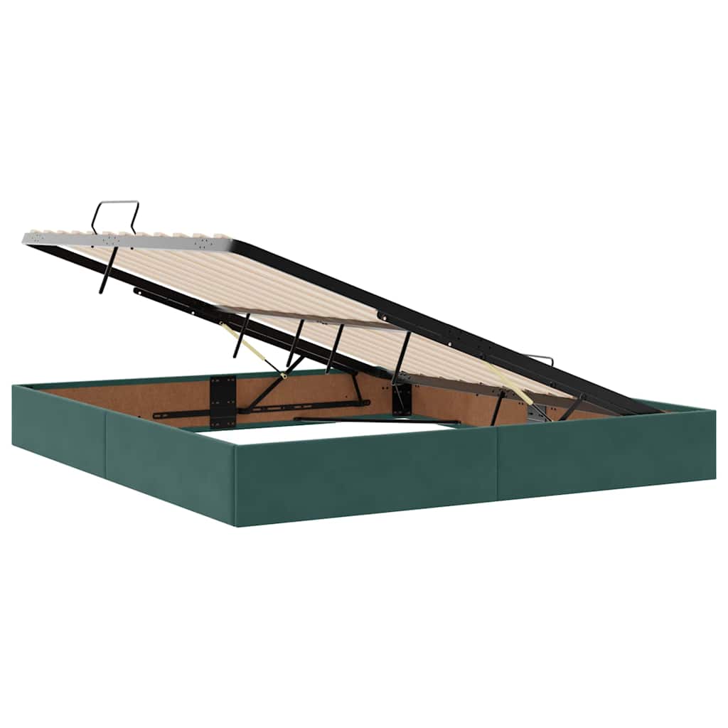 Opbergbed met LED met matras Donkergroen 160 x 200 cm Fluweel is nu te koop bij PeponiXL, paradijselijk wonen!