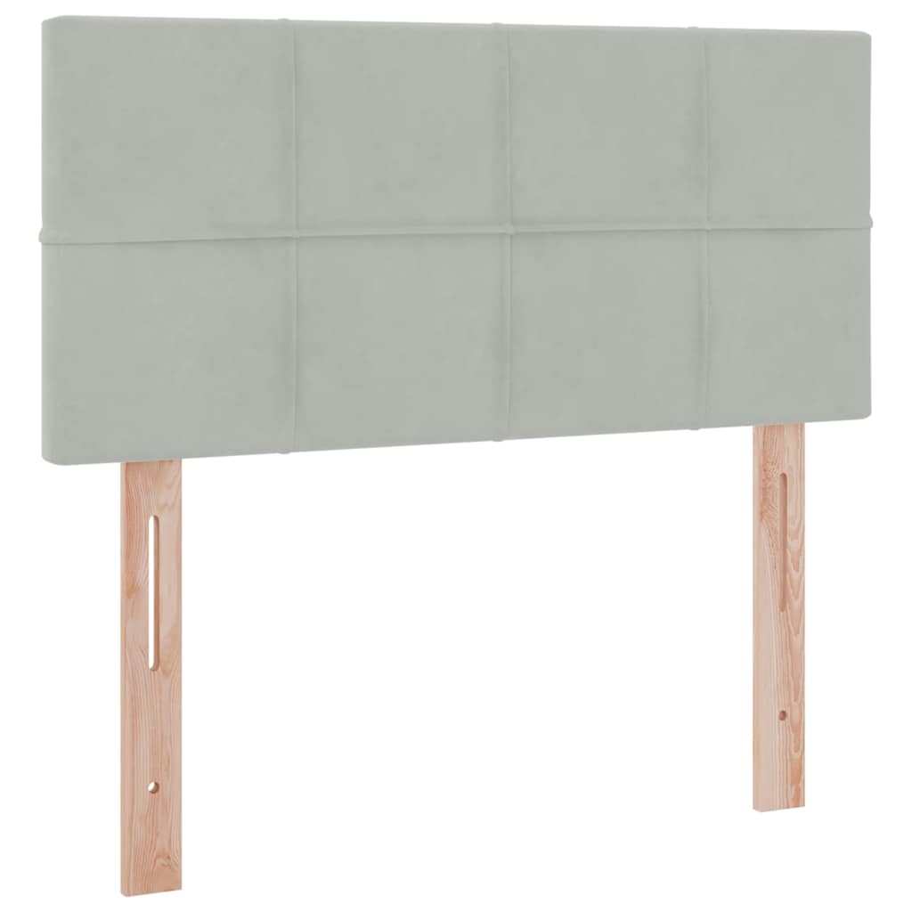 Opbergbed met LED met matras Lichtgrijs 90 x 190 cm Fluweel is nu te koop bij PeponiXL, paradijselijk wonen!
