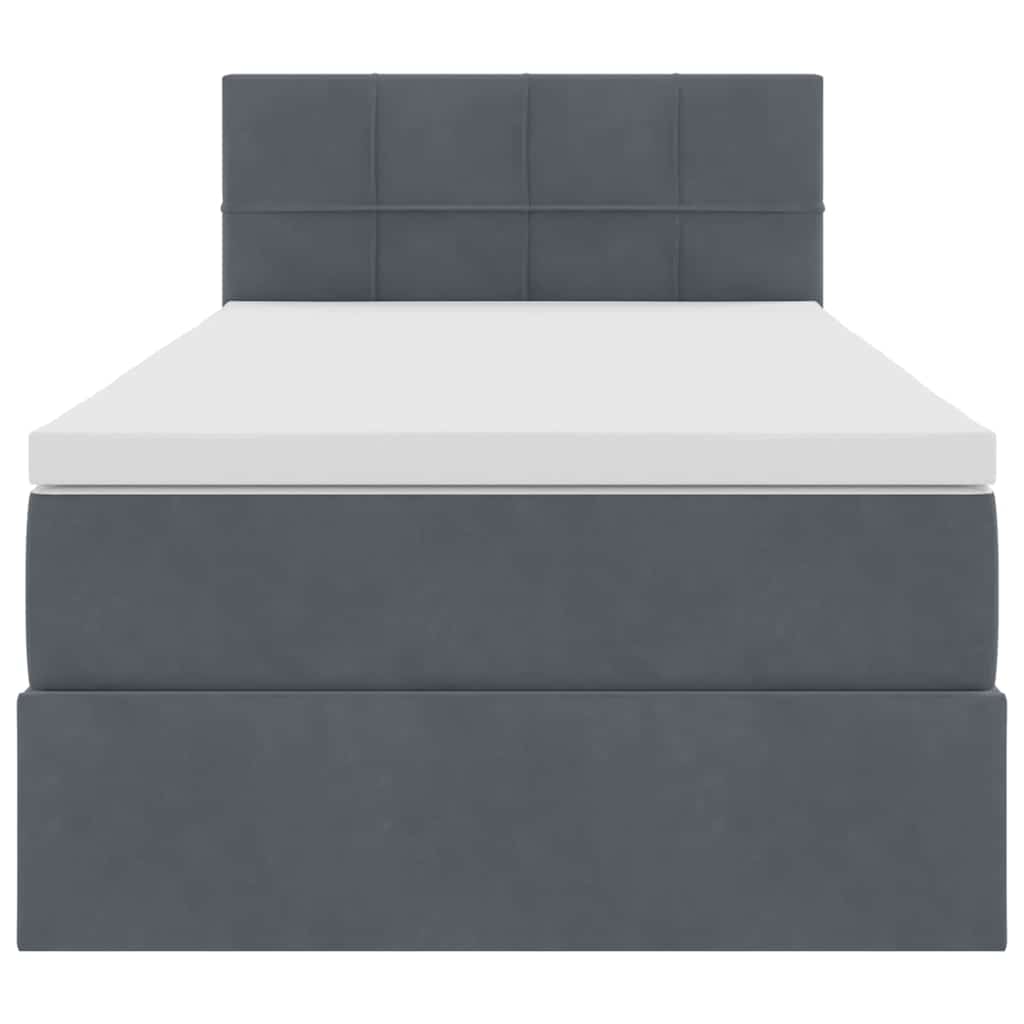 Opbergbed met LED met matras Donkergrijs 90 x 190 cm Fluweel is nu te koop bij PeponiXL, paradijselijk wonen!