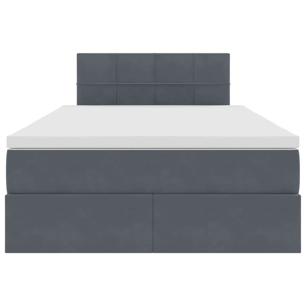 Opbergbed met LED met matras Donkergrijs 120 x 190 cm Fluweel is nu te koop bij PeponiXL, paradijselijk wonen!