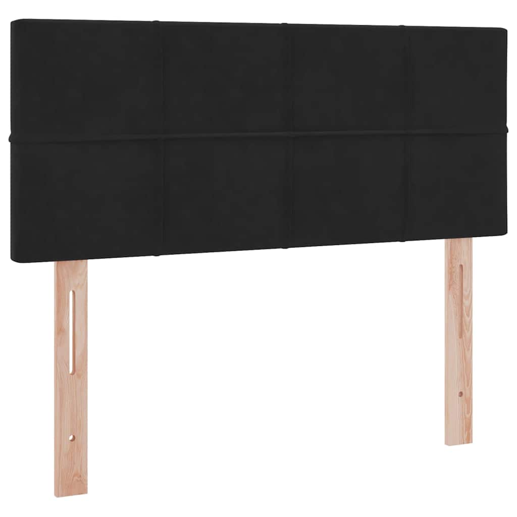 Opbergbed met LED met hoofdeinde Zwart 120 x 200 cm Fluweel is nu te koop bij PeponiXL, paradijselijk wonen!
