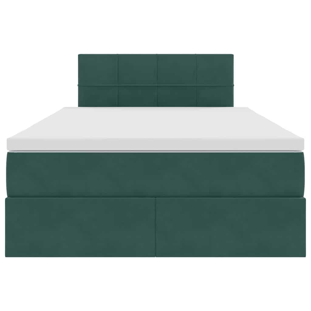 Opbergbed met LED met matras Donkergroen 120 x 200 cm Fluweel is nu te koop bij PeponiXL, paradijselijk wonen!