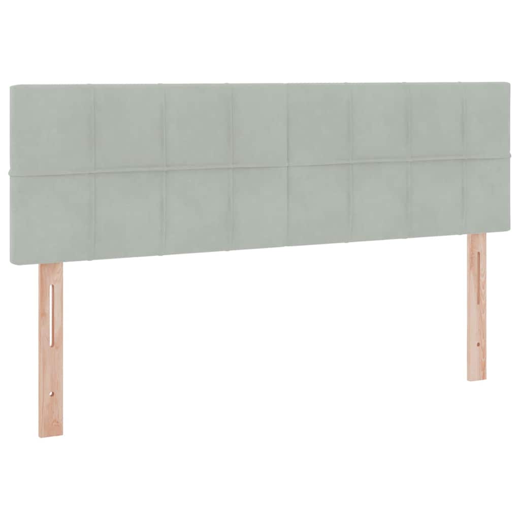 Opbergbed met LED met matras Lichtgrijs 140 x 200 cm Fluweel is nu te koop bij PeponiXL, paradijselijk wonen!