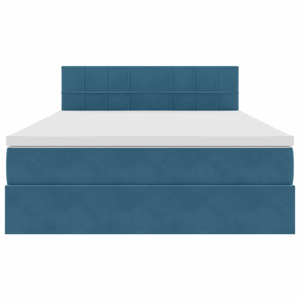 Opbergbed met LED met matras Donkerblauw 140 x 200 cm Fluweel is nu te koop bij PeponiXL, paradijselijk wonen!