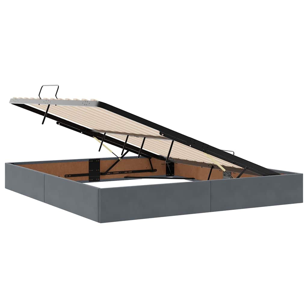 Opbergbed met LED met matras Donkergrijs 180 x 200 cm Fluweel is nu te koop bij PeponiXL, paradijselijk wonen!
