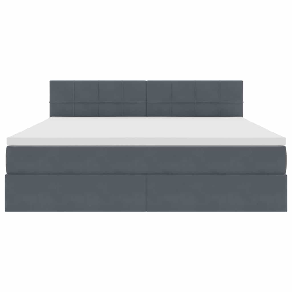 Opbergbed met LED met matras Donkergrijs 180 x 200 cm Fluweel is nu te koop bij PeponiXL, paradijselijk wonen!