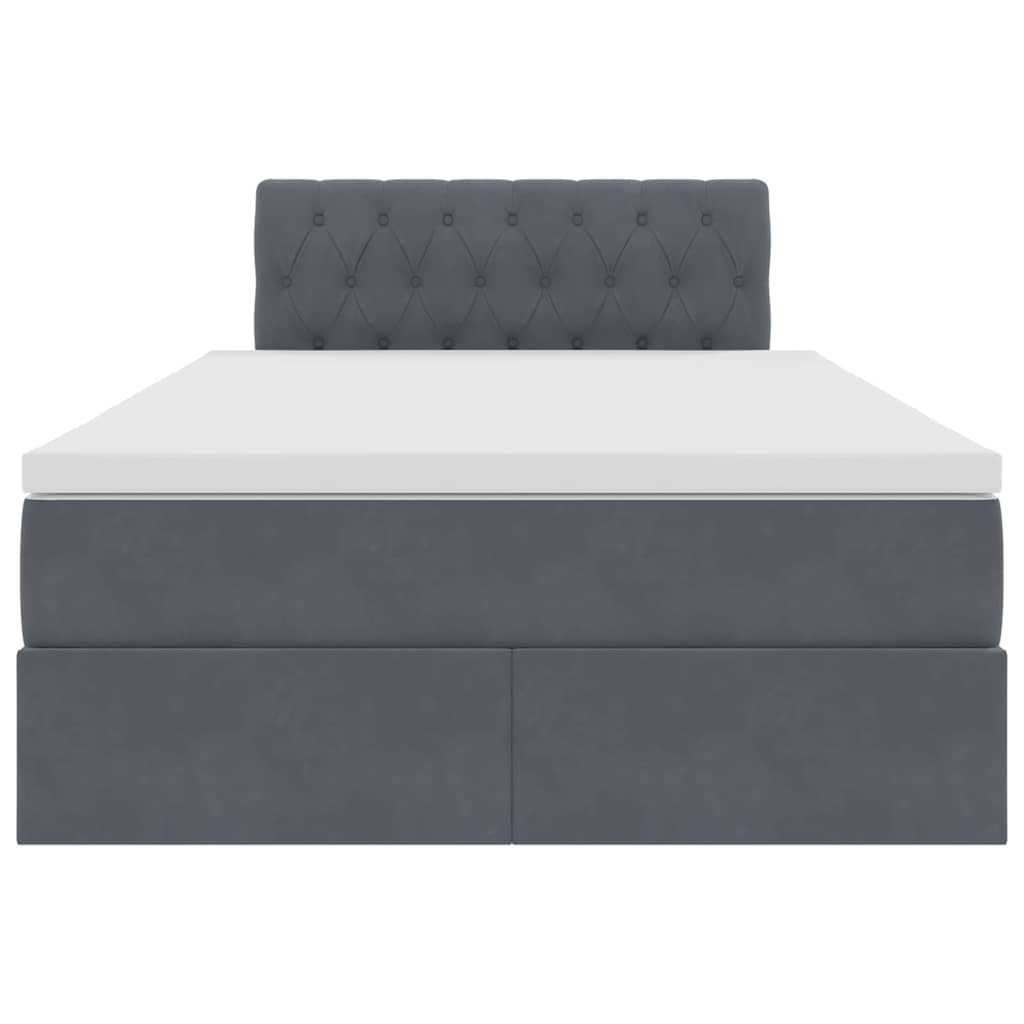 Opbergbed met LED met matras Donkergrijs 120 x 190 cm Fluweel is nu te koop bij PeponiXL, paradijselijk wonen!
