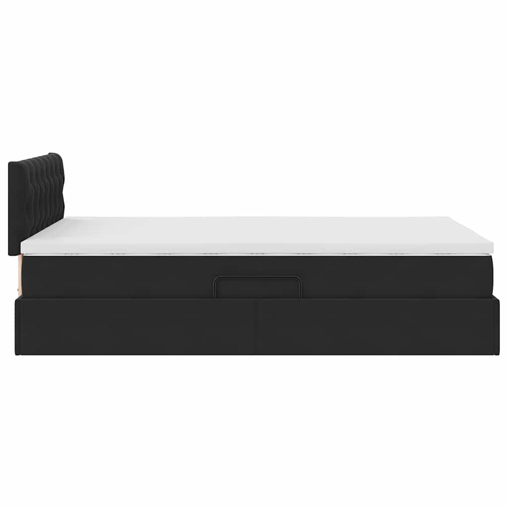 Opbergbed met LED met matras met LED Zwart 120 x 190 cm Fluweel is nu te koop bij PeponiXL, paradijselijk wonen!