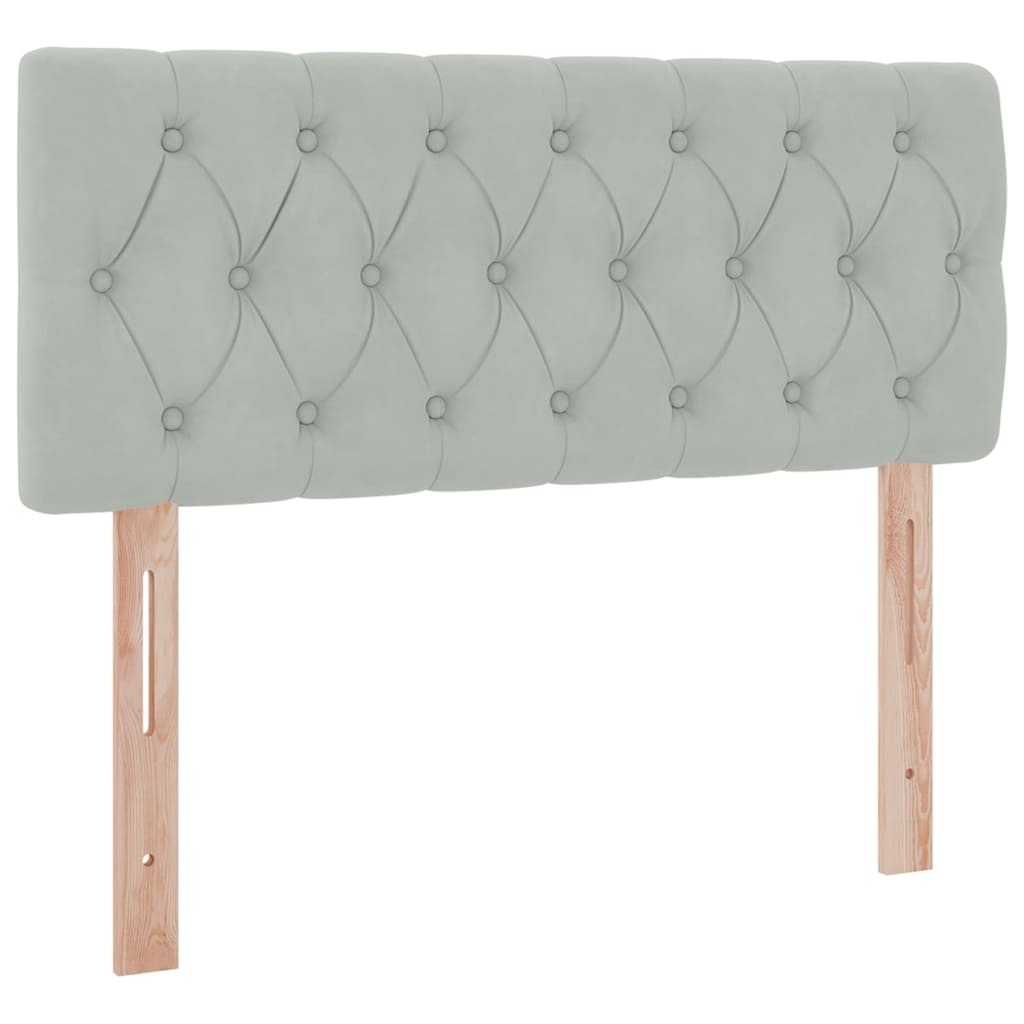 Opbergbed met LED met matras Lichtgrijs 120 x 200 cm Fluweel is nu te koop bij PeponiXL, paradijselijk wonen!