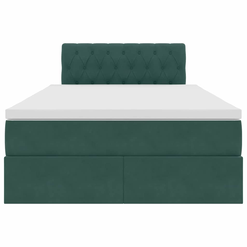 Opbergbed met LED met matras Donkergroen 120 x 200 cm Fluweel is nu te koop bij PeponiXL, paradijselijk wonen!