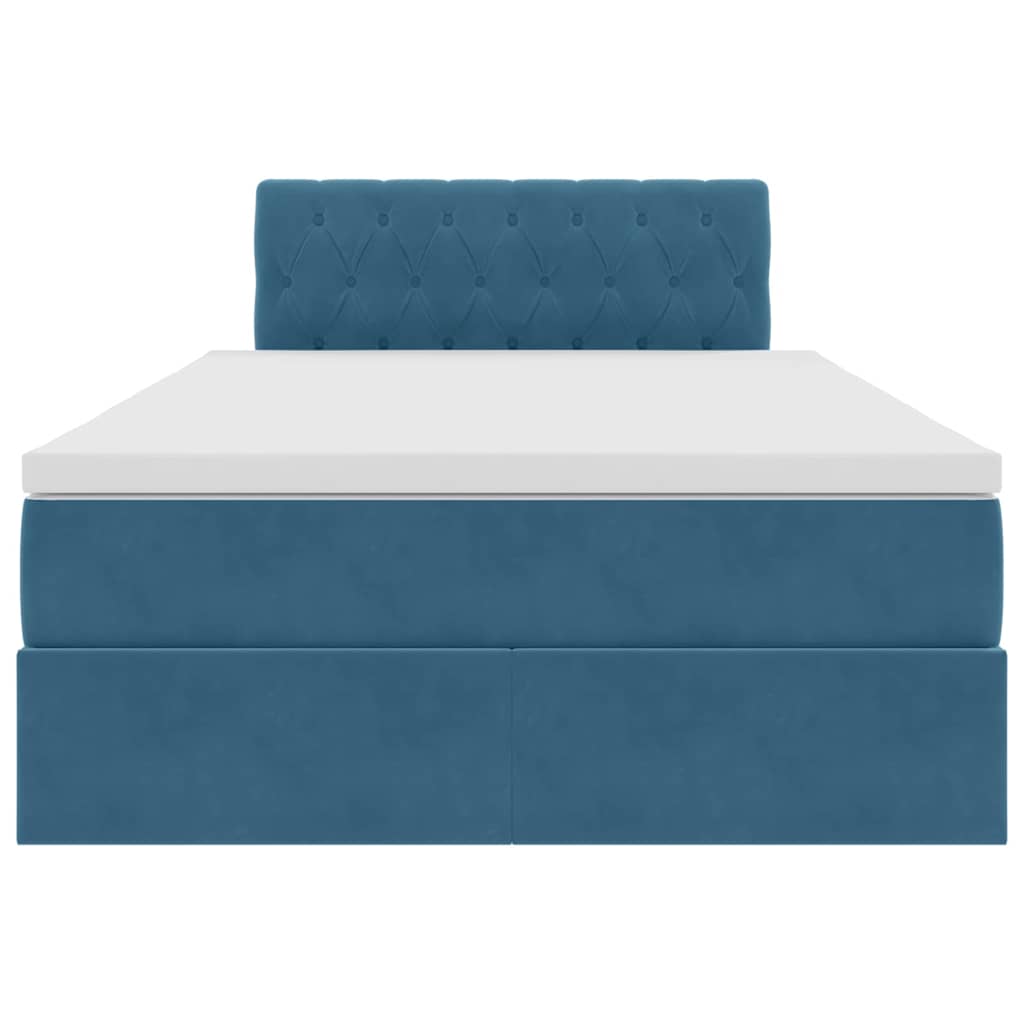 Opbergbed met LED met matras Donkerblauw 120 x 200 cm Fluweel is nu te koop bij PeponiXL, paradijselijk wonen!
