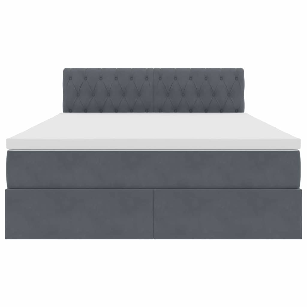 Opbergbed met LED met matras Donkergrijs 140 x 200 cm Fluweel is nu te koop bij PeponiXL, paradijselijk wonen!