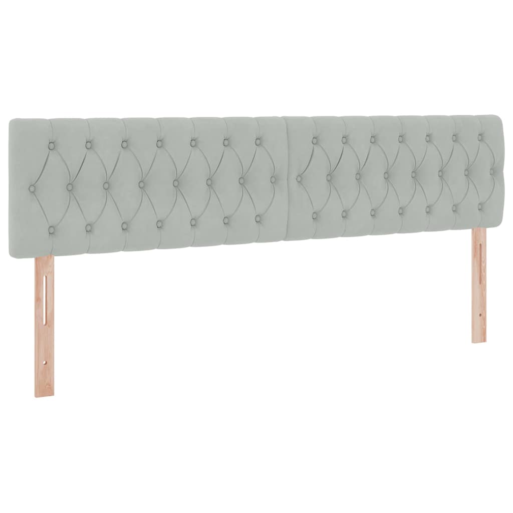 Opbergbed met LED met matras Lichtgrijs 160 x 200 cm Fluweel is nu te koop bij PeponiXL, paradijselijk wonen!