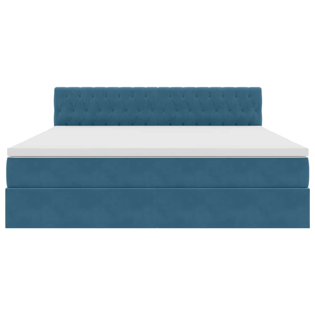 Opbergbed met LED met opslag Donkerblauw 160 x 200 cm Fluweel is nu te koop bij PeponiXL, paradijselijk wonen!