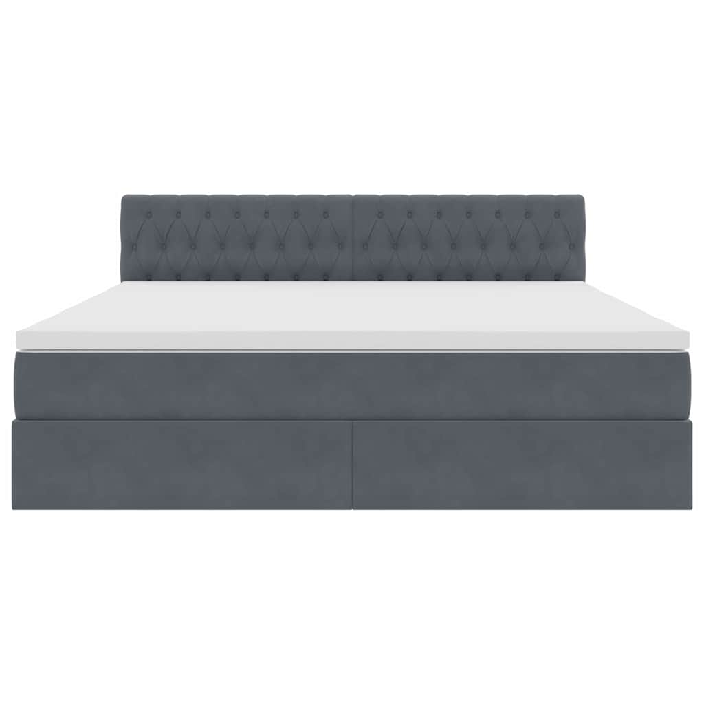 Opbergbed met LED met matras Donkergrijs 180 x 200 cm Fluweel is nu te koop bij PeponiXL, paradijselijk wonen!
