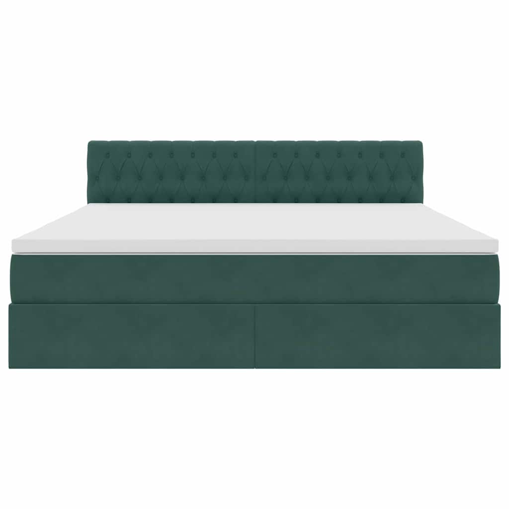 Opbergbed met LED met matras Donkergroen 180 x 200 cm Fluweel is nu te koop bij PeponiXL, paradijselijk wonen!