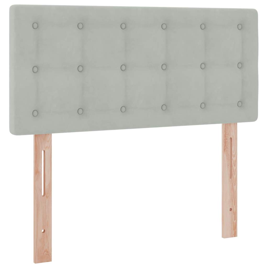 Opbergbed met LED met matras Lichtgrijs 90 x 200 cm Fluweel is nu te koop bij PeponiXL, paradijselijk wonen!