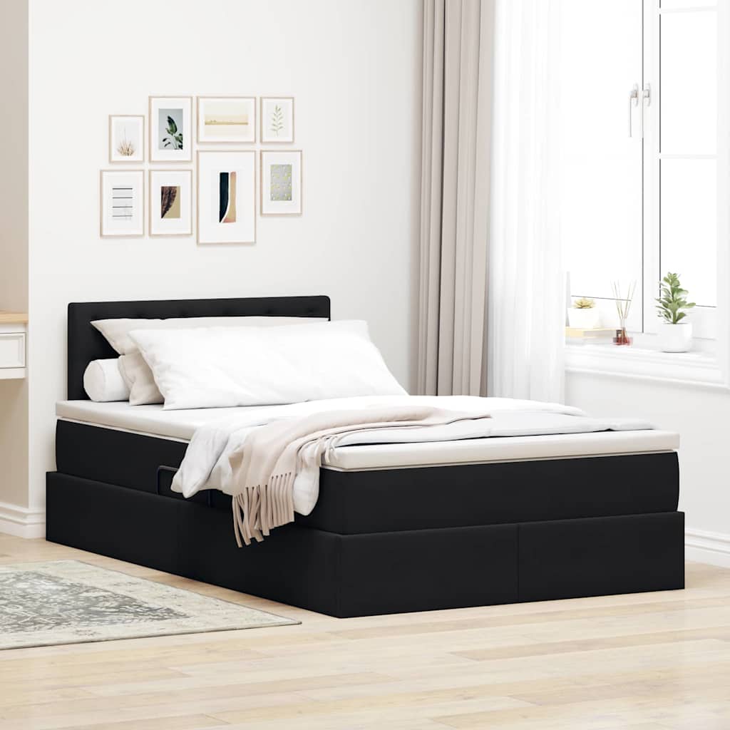 Opbergbed met LED met matras met LED Zwart 120 x 190 cm Fluweel is nu te koop bij PeponiXL, paradijselijk wonen!