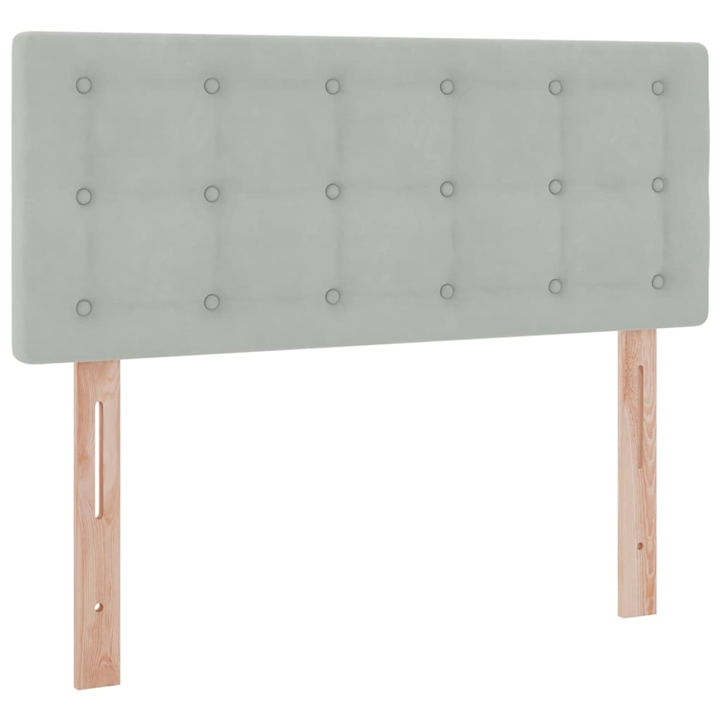 Opbergbed met LED met matras Lichtgrijs 120 x 200 cm Fluweel is nu te koop bij PeponiXL, paradijselijk wonen!