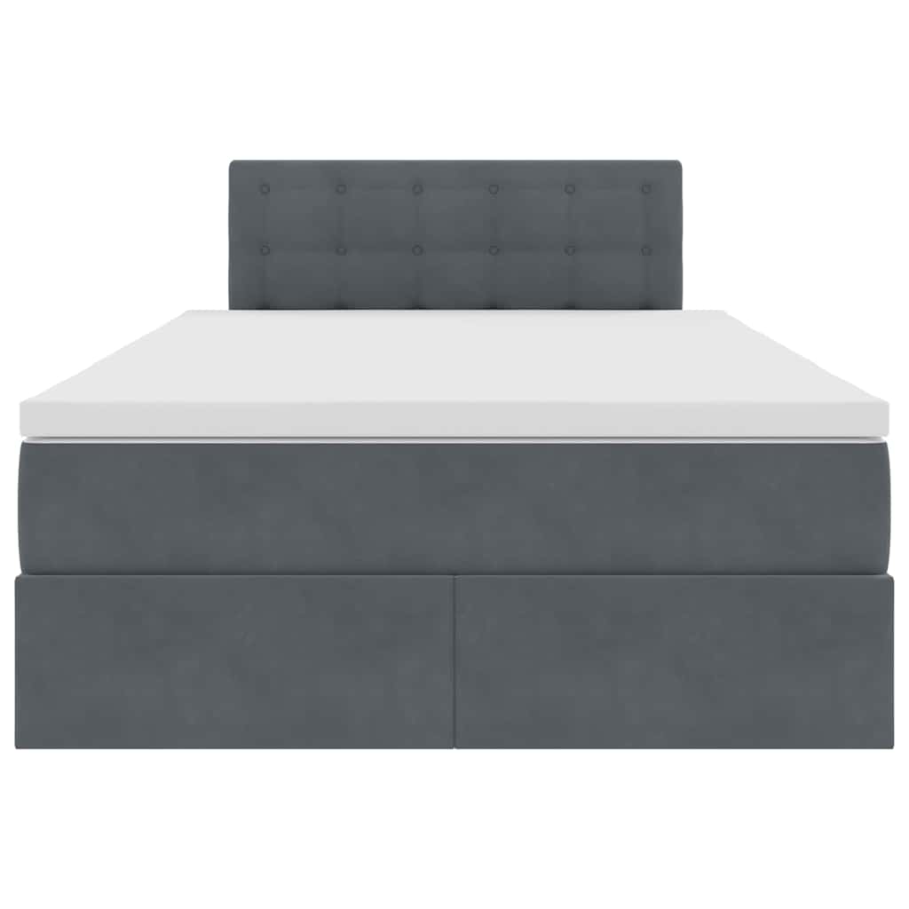 Opbergbed met LED met matras Donkergrijs 120 x 200 cm Fluweel is nu te koop bij PeponiXL, paradijselijk wonen!