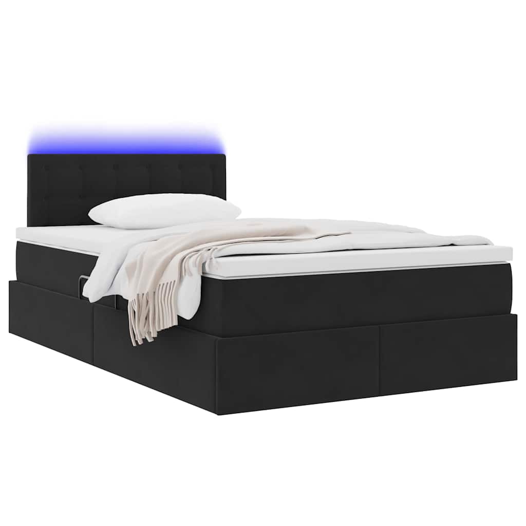 Opbergbed met LED met matras met LED Zwart 120 x 200 cm Fluweel is nu te koop bij PeponiXL, paradijselijk wonen!