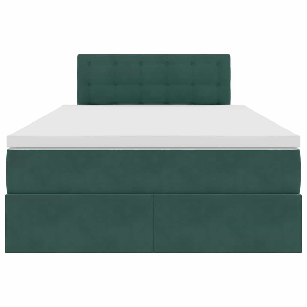 Opbergbed met LED met matras Donkergroen 120 x 200 cm Fluweel is nu te koop bij PeponiXL, paradijselijk wonen!